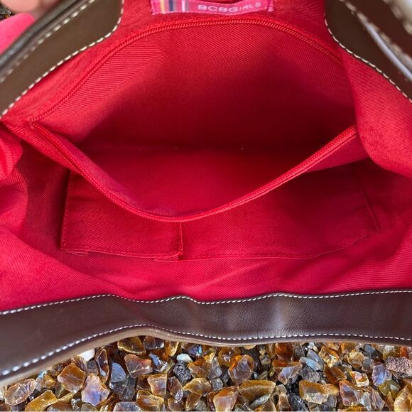 BCBGirls Red/Cranberry Canvas Shoulder Bag. - Picture 11 of 11